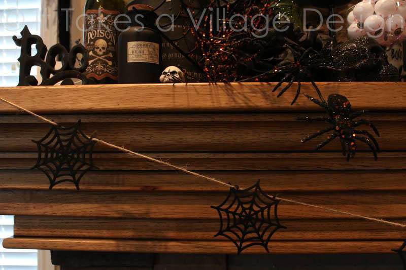 Spider Web Garland on Mantle